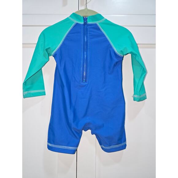 Little Me Shark & Fish “Sea You Later!” Long‑Sleeve Rash Guard Onesie – 12 M - Picture 6 of 10